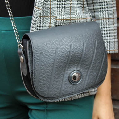 Becca Classic Black Vegan Saddle Bag