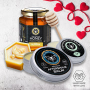 Men's beeswax grooming gift set in a presentation box