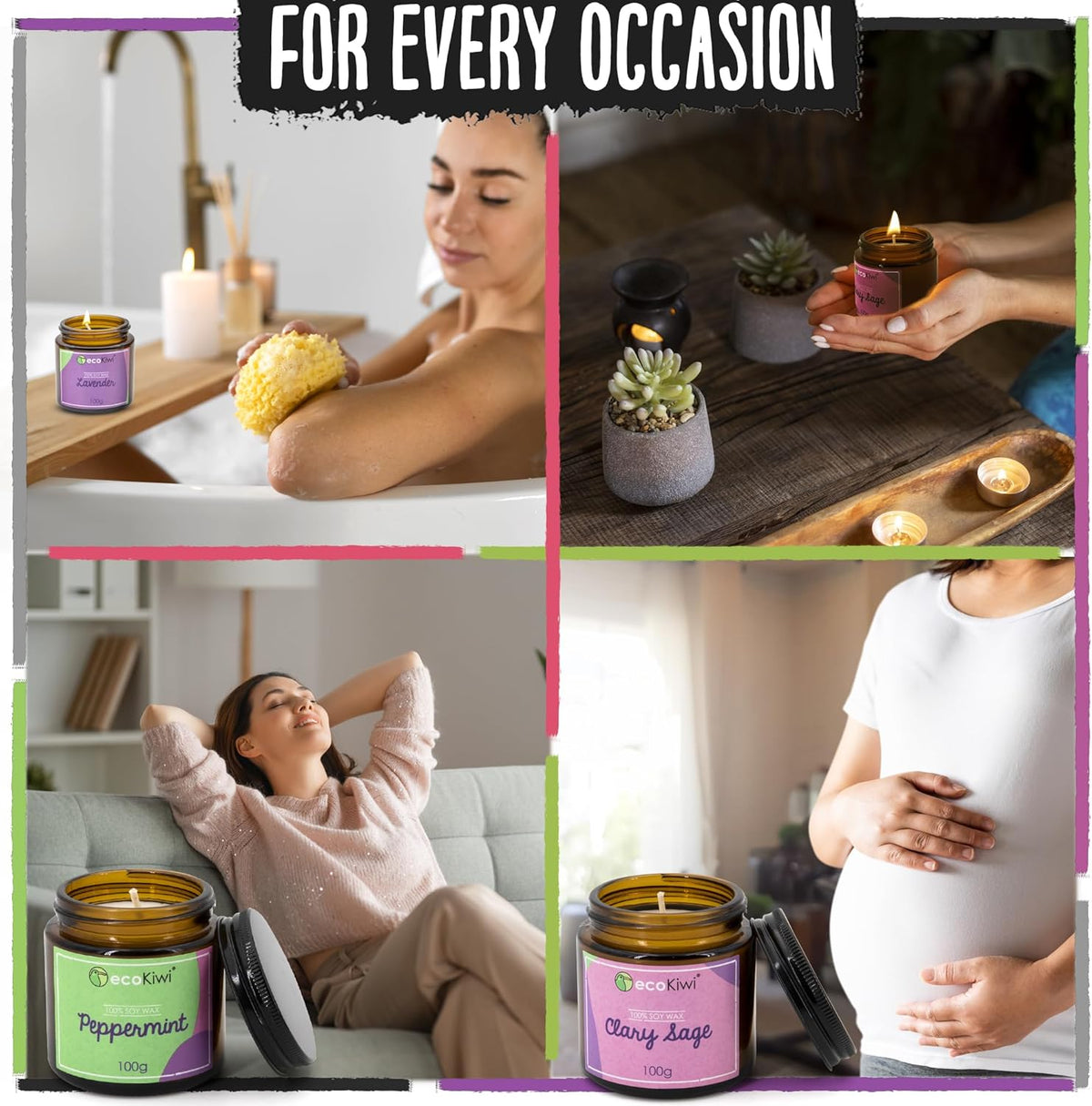 Scented Soy Candle Trio – 18% Essential Oil Content