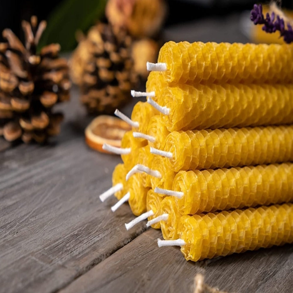 Twin pack of hand rolled beeswax candles