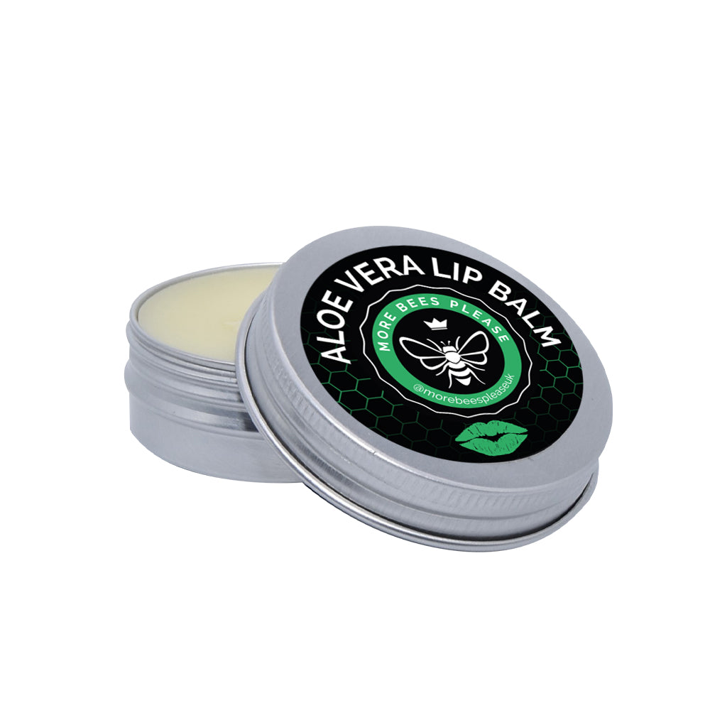 Aloe vera beeswax lip balm in a twist-up tube
