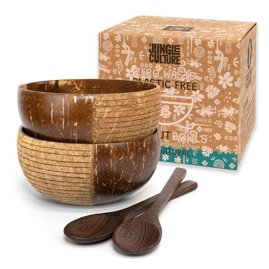 Coconut Bowls & Spoons Set | Handmade, Zero-Waste Tableware