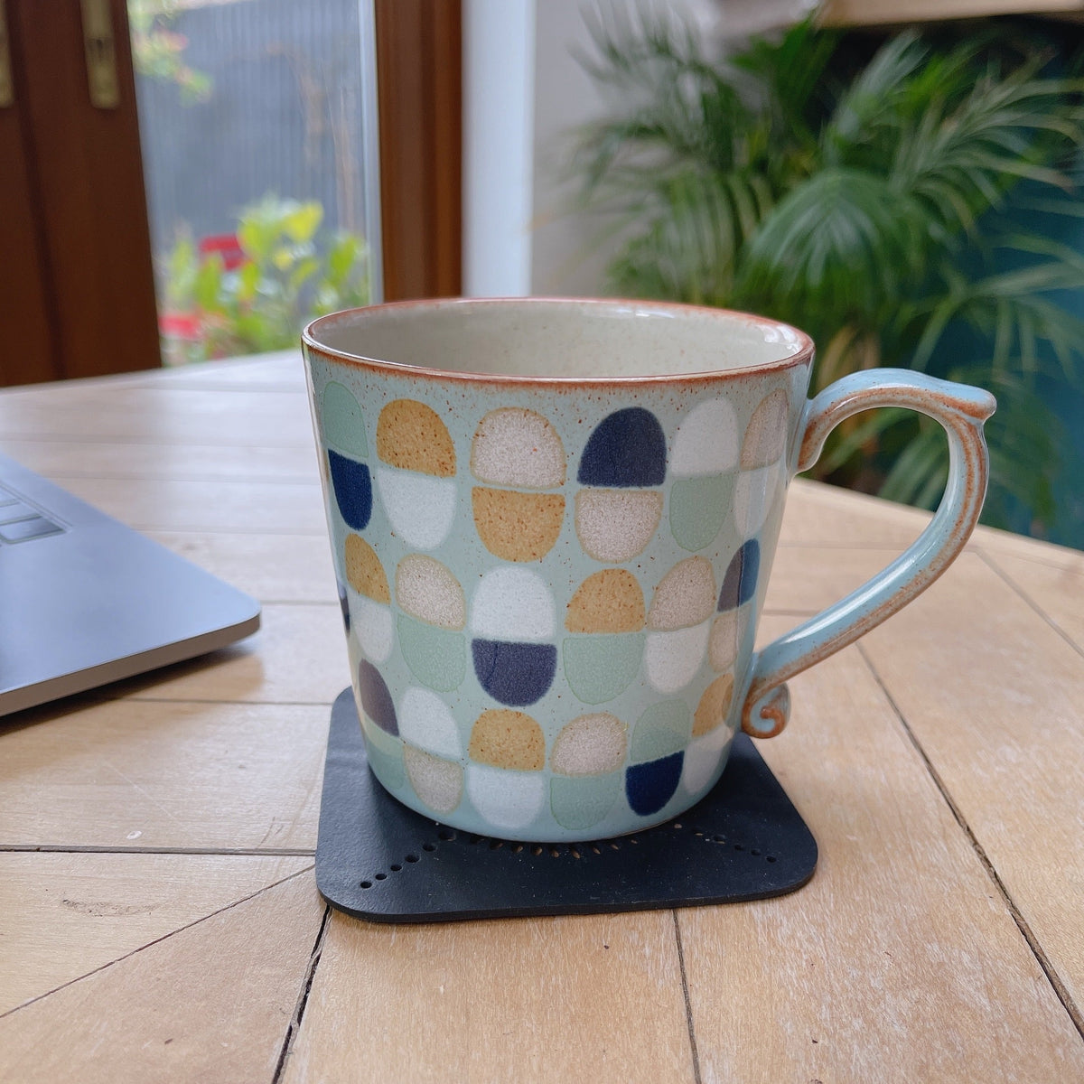 Square Handcrafted Recycled Rubber Coaster - A set of 2 or 4