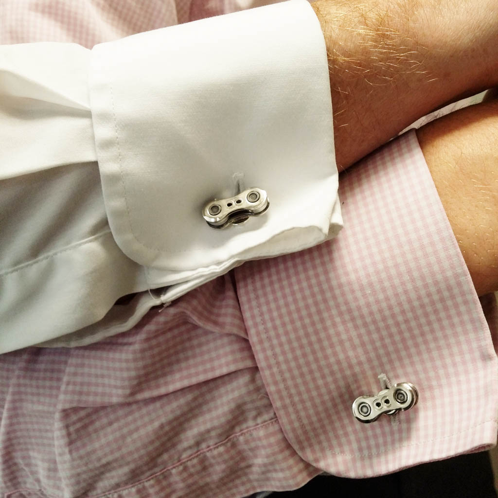 Recycled Bicycle Chain Cufflinks | Eco Gift for Cyclists