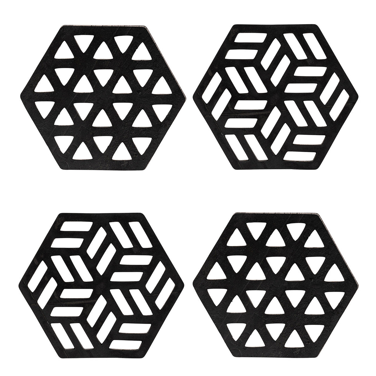 Zeta Handcrafted Recycled Rubber Coaster - Set of 2 or 4