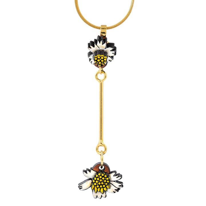 Pilosa Floral Reclaimed Wood Necklace
