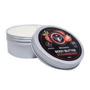 Jar of strawberry scented beeswax body butter