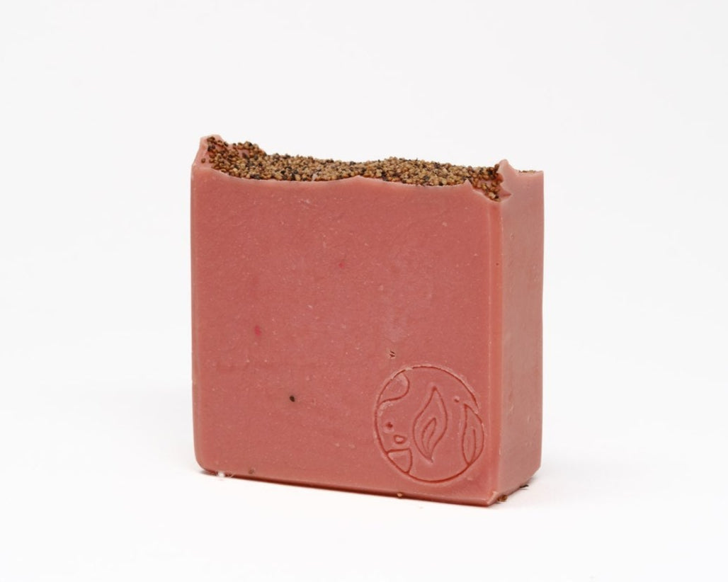 Strawberry and rhubarb shea butter clay soap bar