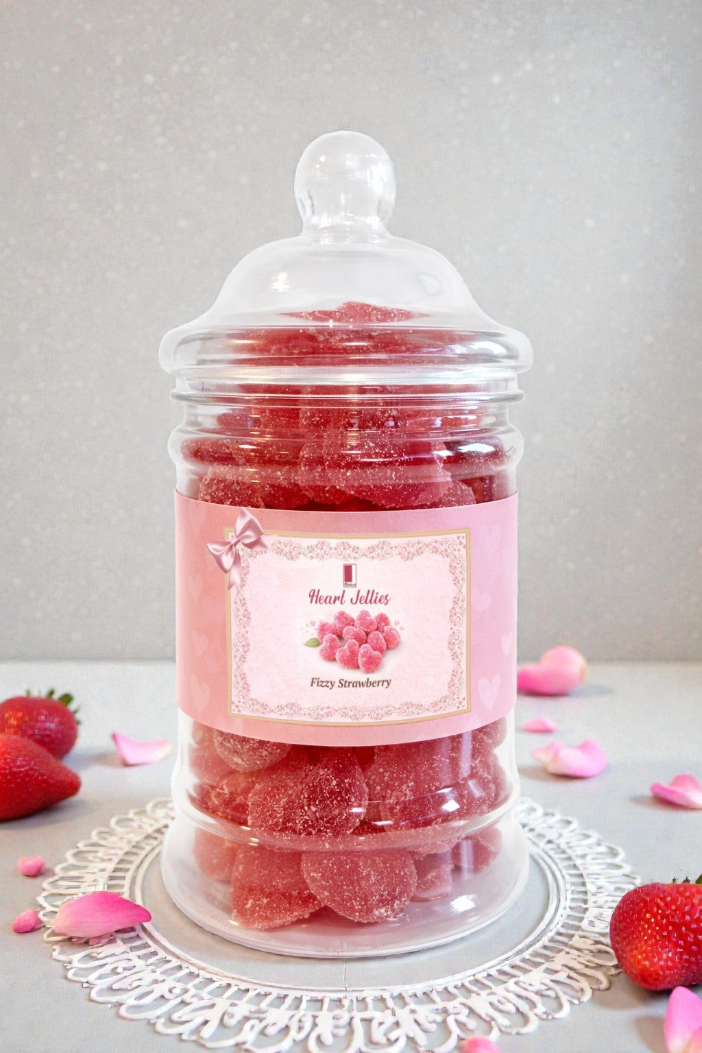Vegan Hearts Jellies in a Gift Jar, 250g (Pack of 3)